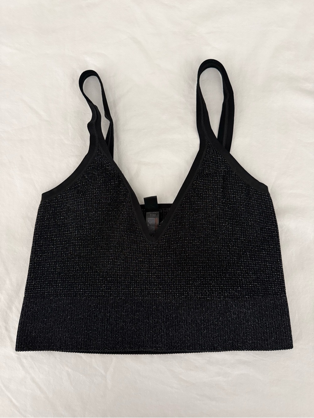 Out From Under Urban Outfitters Black Metallic Shimmer Longline Bralette XS/S